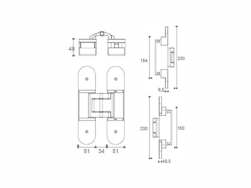 3D重型防火隱藏式鉸鏈