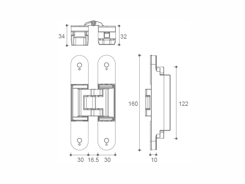 3D重型防火隱藏式鉸鏈